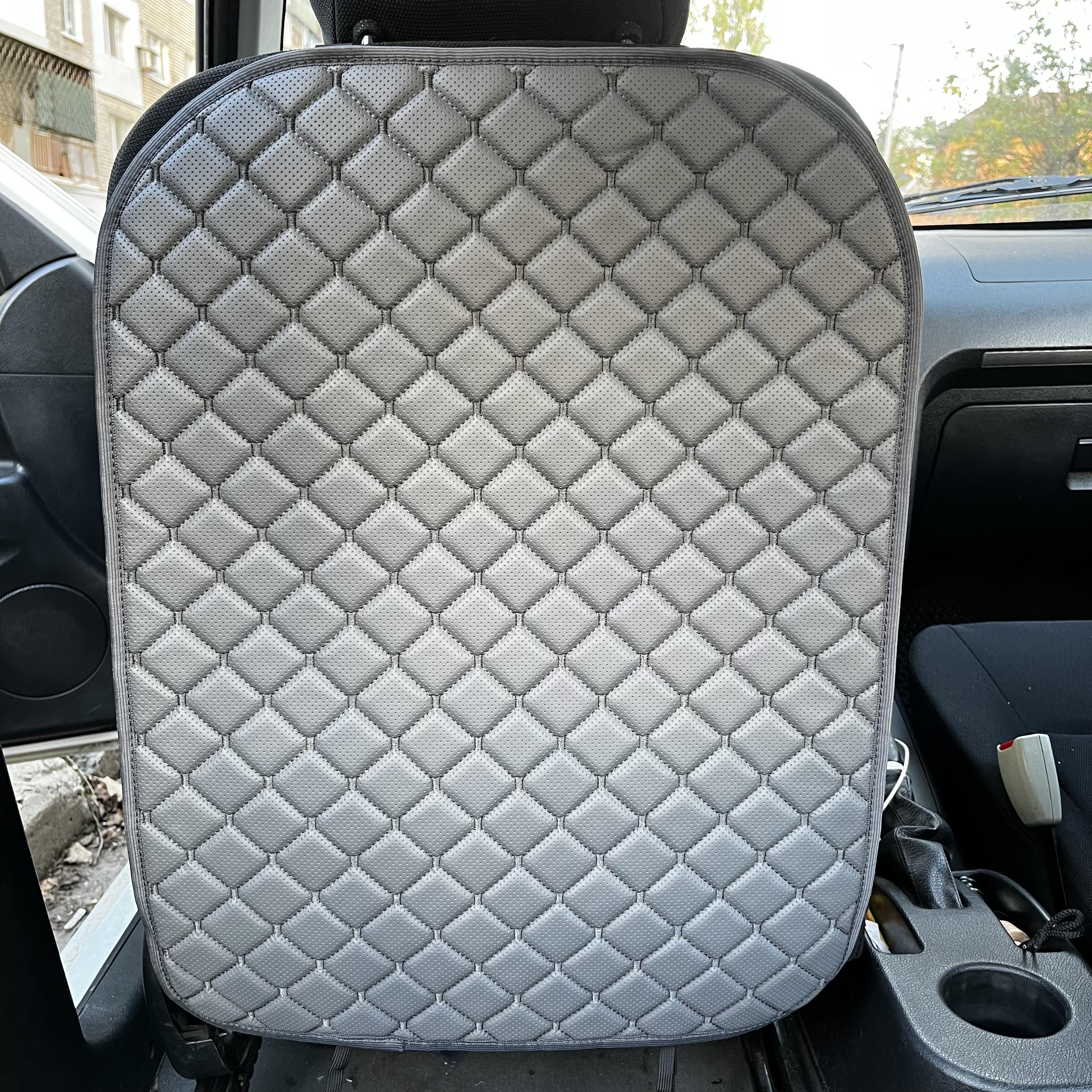 Накидка захисна на спинку переднього сидіння автомобіля з екошкіри 60x45 см без кармана Сірий (29882958) - фото 1 Накидка захисна на спинку переднього сидіння автомобіля з екошкіри 60x45 см без кармана Сірий (29882958) - фото 1