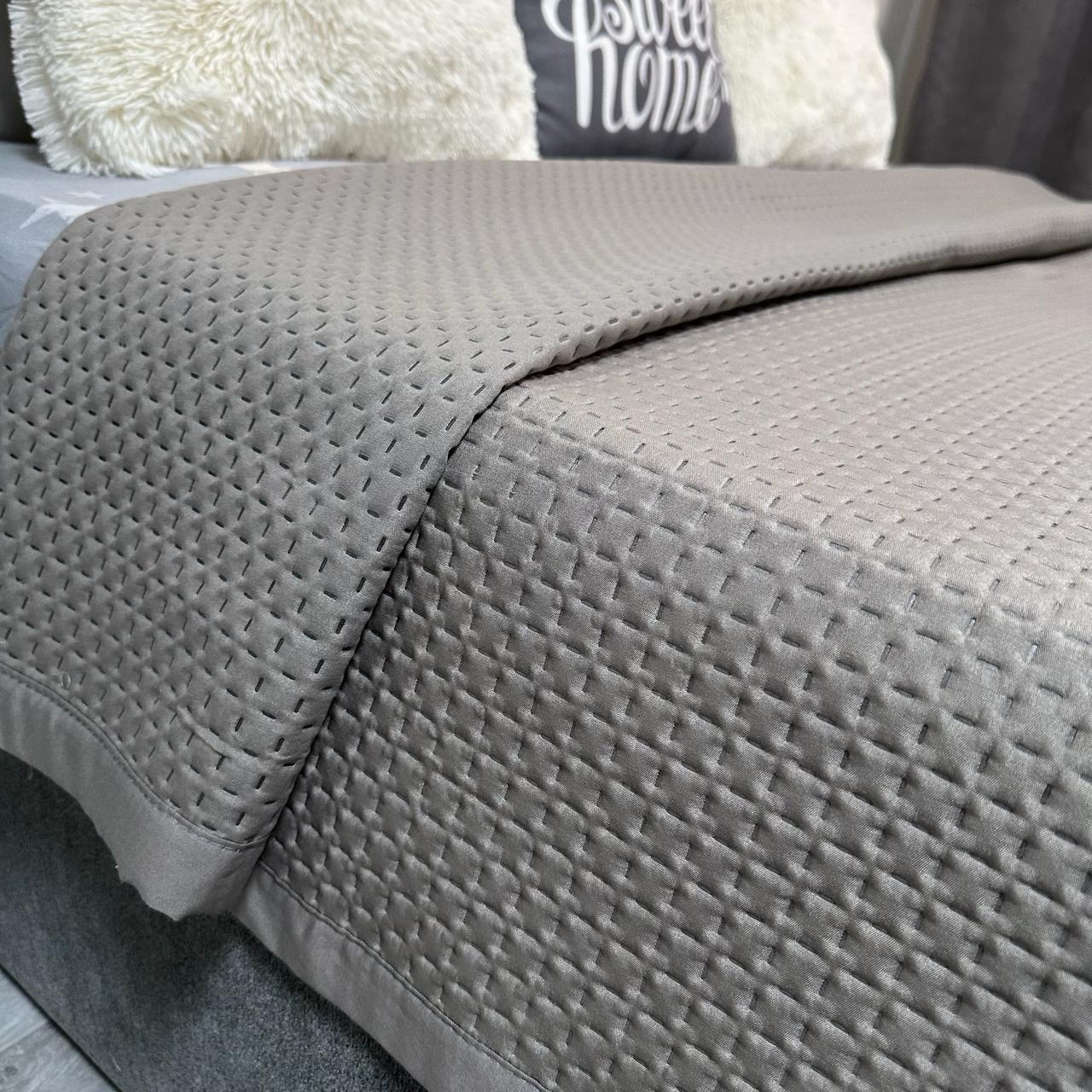 Покрывало на кровать евро 200x230 см Графитовый (28796086) - фото 8 Покрывало на кровать евро 200x230 см Графитовый (28796086) - фото 8