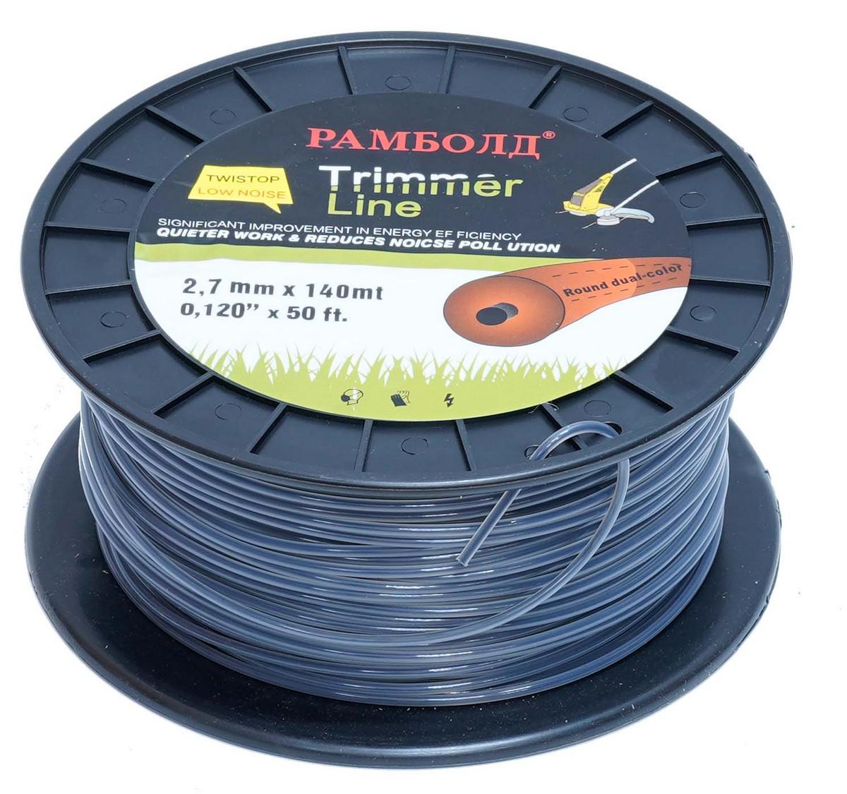 Леска косильная круг с кордом d 2,7 мм 3 LB 140 м