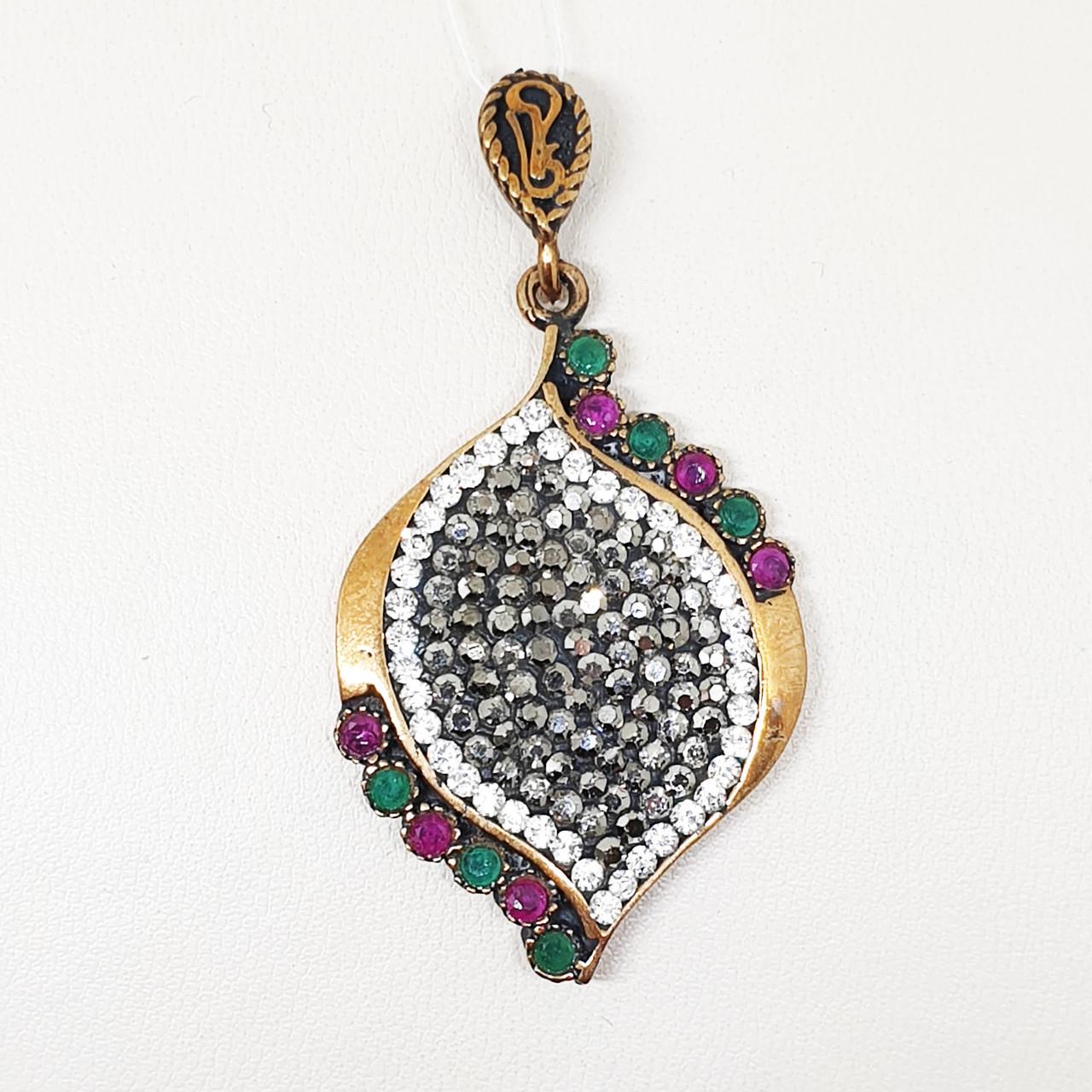 Кулон серебряный с рубином и изумрудом 8,79 г (1604958773) Кулон серебряный с рубином и изумрудом 8,79 г (1604958773)