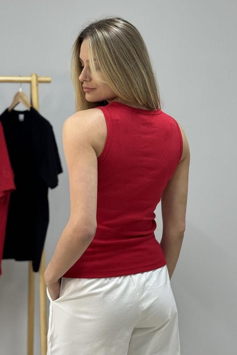 Майка женская М159 рубчик S Красный (926-1-60) - фото 3