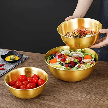 Набір мисок 3 шт. Золотий (C01605) - фото 5 Набір мисок 3 шт. Золотий (C01605) - фото 5