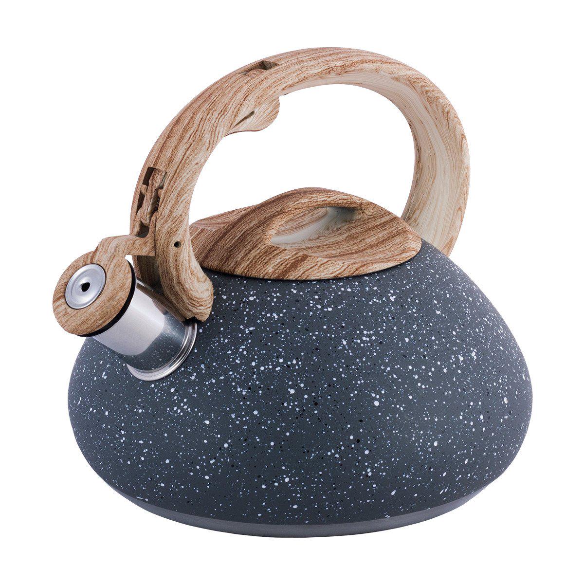Чайник Kamille 2,5 л из нержавеющей стали Серый (KM-0680SR)