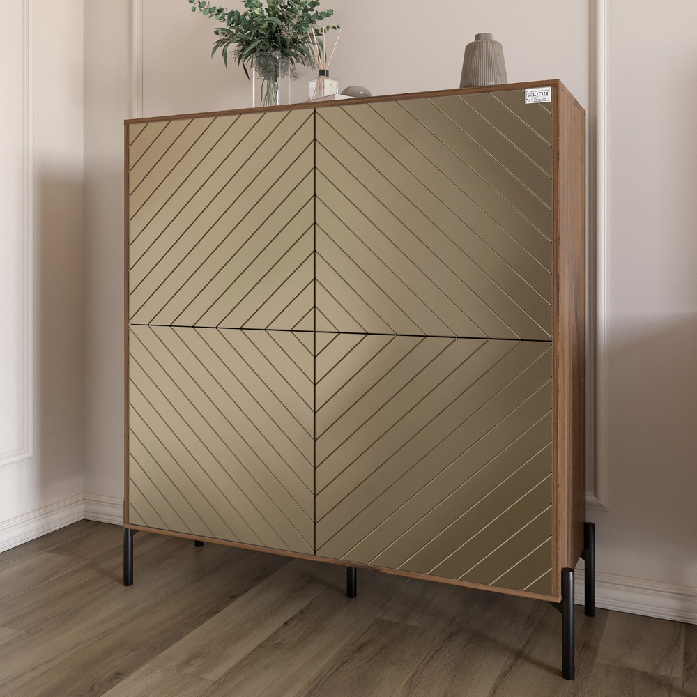 Комод-пенал Lion Амарант 114x40x126,5 см Дуб Ливорно/Перламутровый металлик (LION-041996) Комод-пенал Lion Амарант 114x40x126,5 см Дуб Ливорно/Перламутровый металлик (LION-041996)