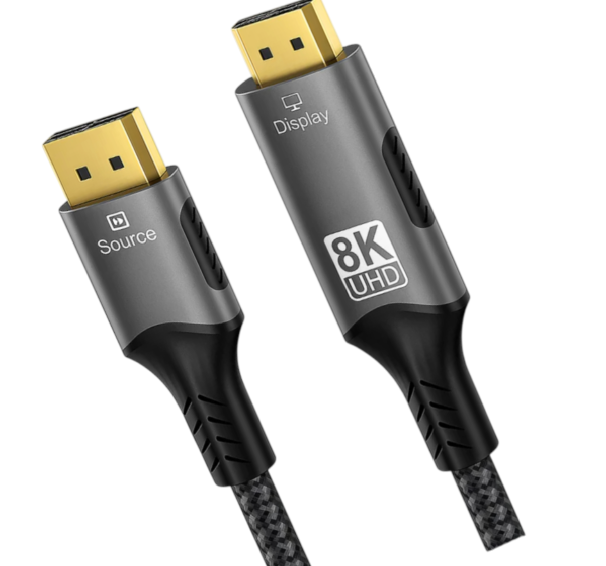 Кабель цифровой I-Taki DisplayPort 1.4-HDMI 2.1 32,4 Гбит/с 8K для видео и высокочастотных мониторов 144 МГц 2 м Черный (000050238)