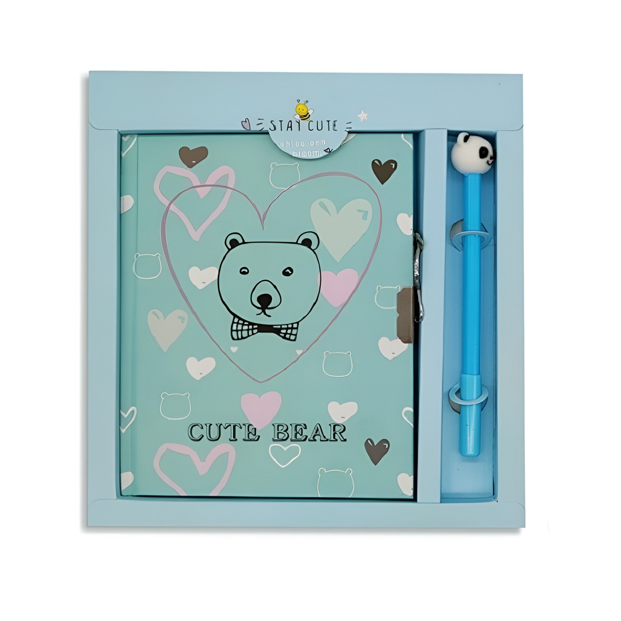 Блокнот на замочке Stenson Cute bear с ручкой 18х13 см 50 листов Мятный (WW00614ST) Блокнот на замочке Stenson Cute bear с ручкой 18х13 см 50 листов Мятный (WW00614ST)