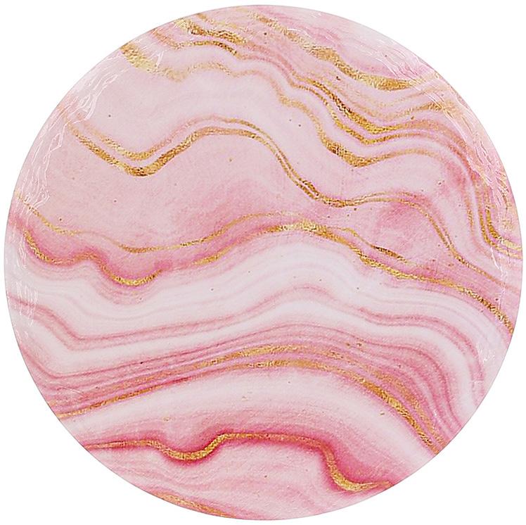 Подставка под горячее керамическая Golden Pink Marble на пробковой основе Ø16 см (BD-858-707)