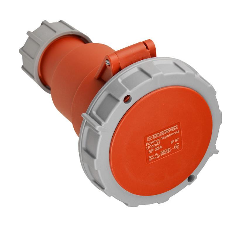 Розетка переносная АСКО-УКРЕМ полиамид серии UСombi 5P 3Р+ РЕ+N 32A IP 67 (A0080010132)