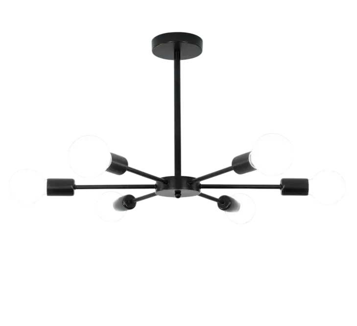 Люстра в стилі лофт Сонечко на 6 патронів Чорний