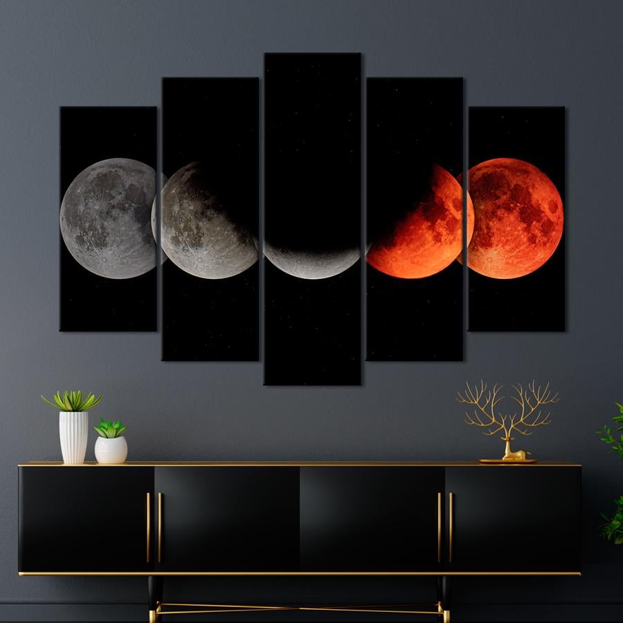 Картина космос Оттенки лунного затмения 112x68 см (A1314-5)
