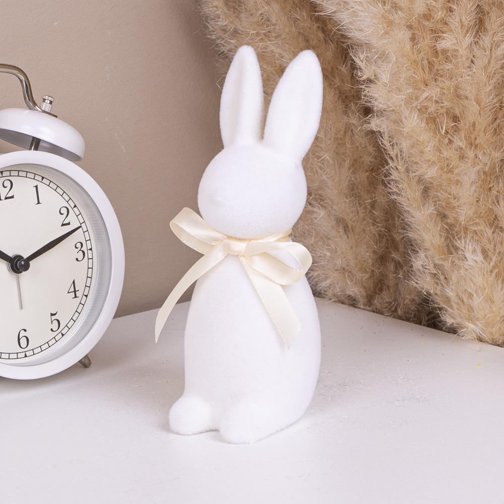 Статуэтка Зайчик безликий из флока Белый (4980)
