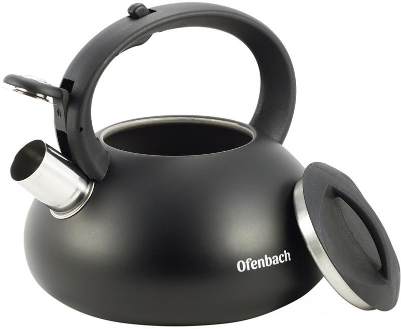 Чайник Ofenbach Happy Kettle з нержавіючої сталі зі свистком 2,5 л Чорний матовий - фото 2