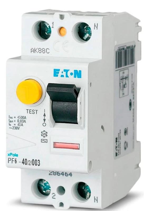 Устройство защитного отключения Eaton PF6-40/2/003 2P 40 А 30 мА тип AC (286496)
