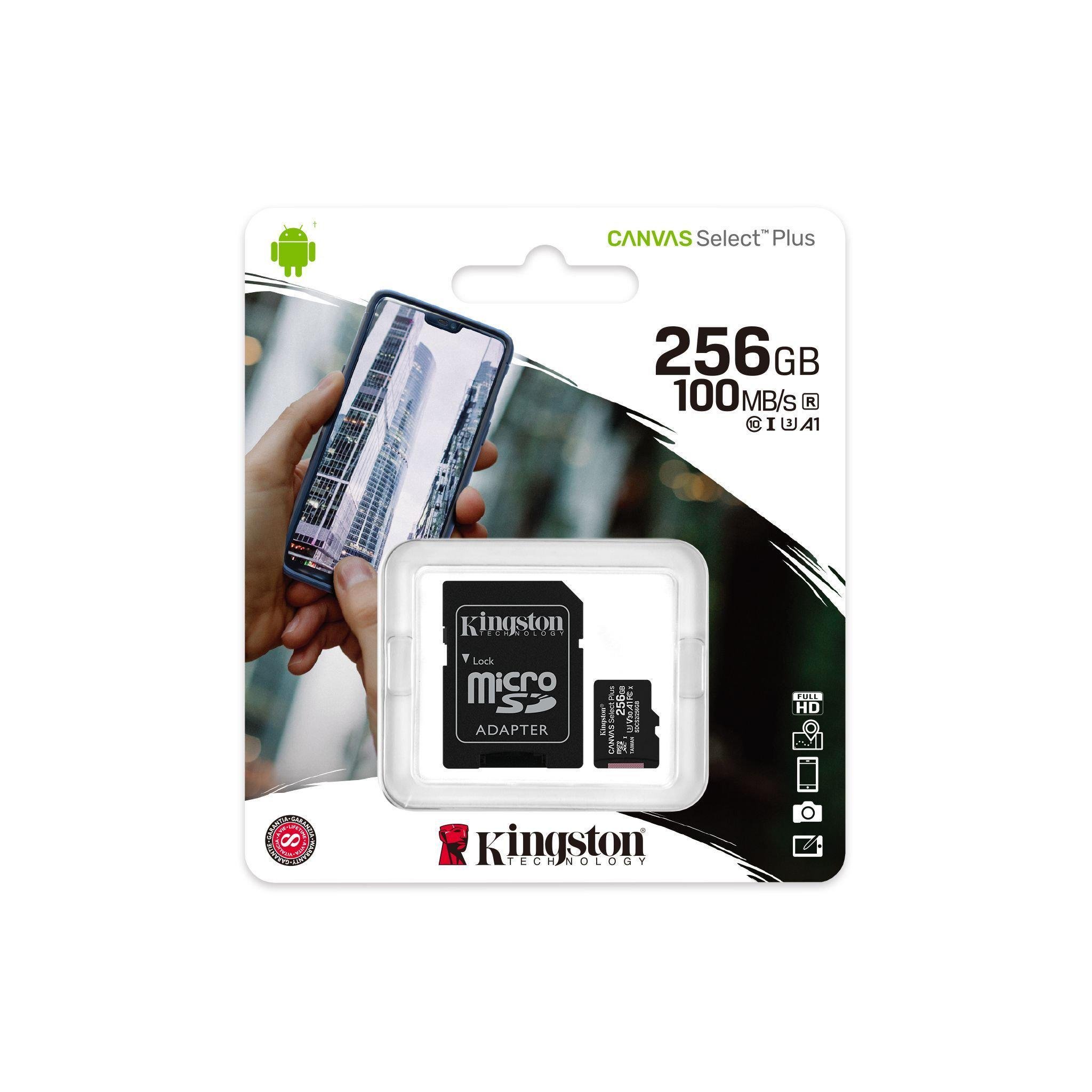 Карта памяти Kingston microSD 256 GB C10 UHS-I R100 MB/s с SD-адаптером (ERC-SDCS2/256GB) - фото 3