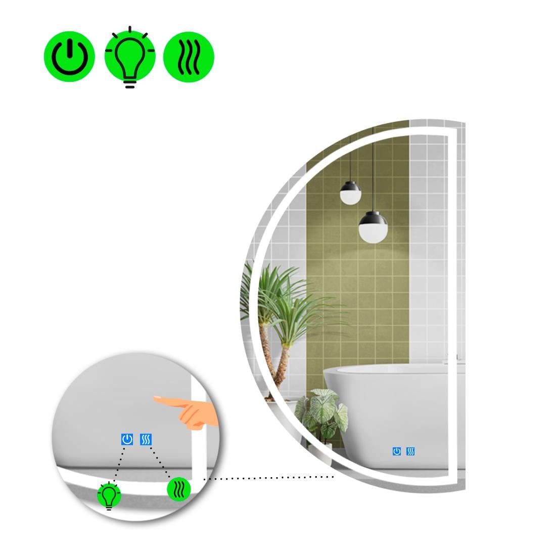 Зеркало с LED подсветкой Parette 1 с двумя сенсорами 120x60 см (8737397) Зеркало с LED подсветкой Parette 1 с двумя сенсорами 120x60 см (8737397)