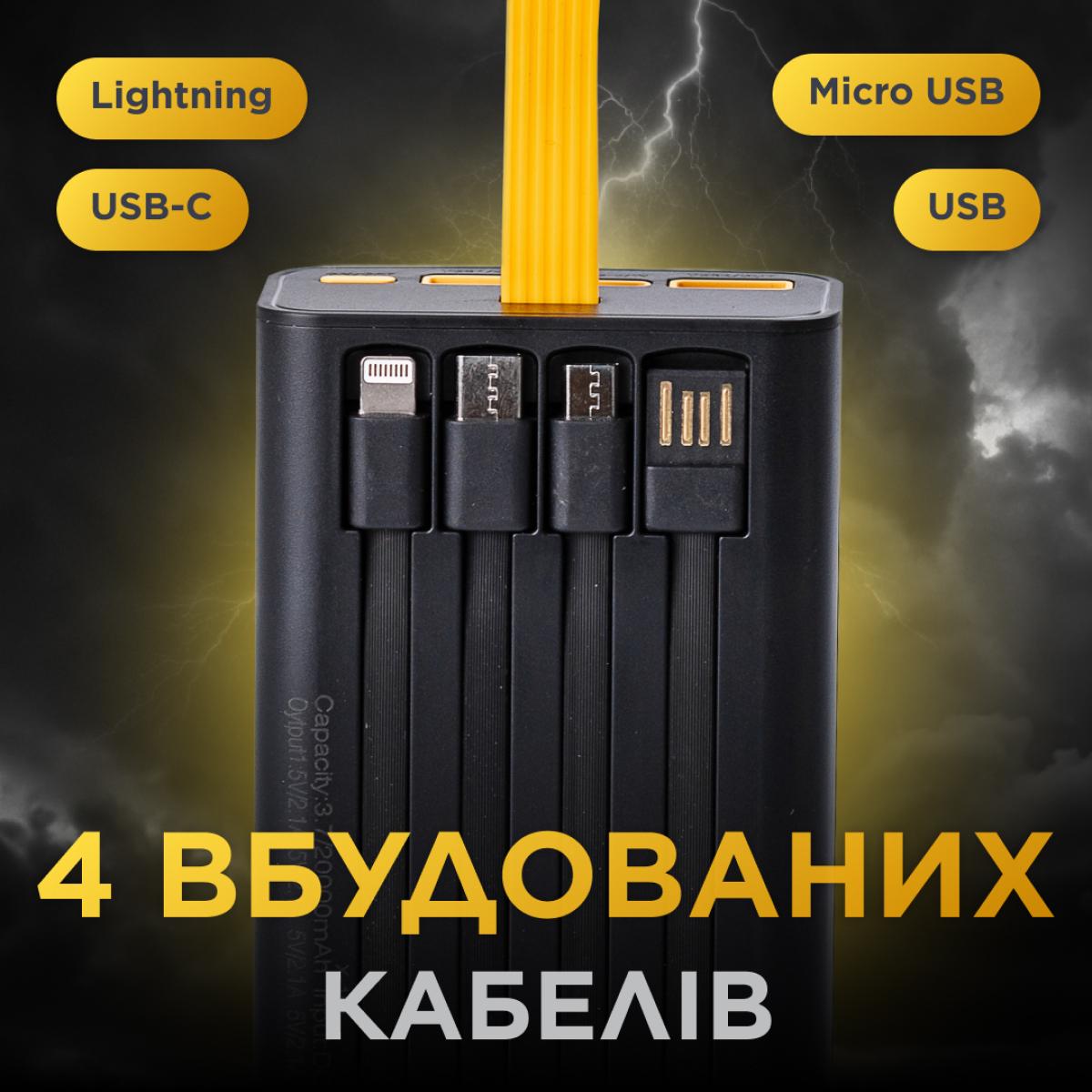 Повербанк 20000 mAh USB-C/USB-A 4 кабеля в комплекте (20966016) - фото 4