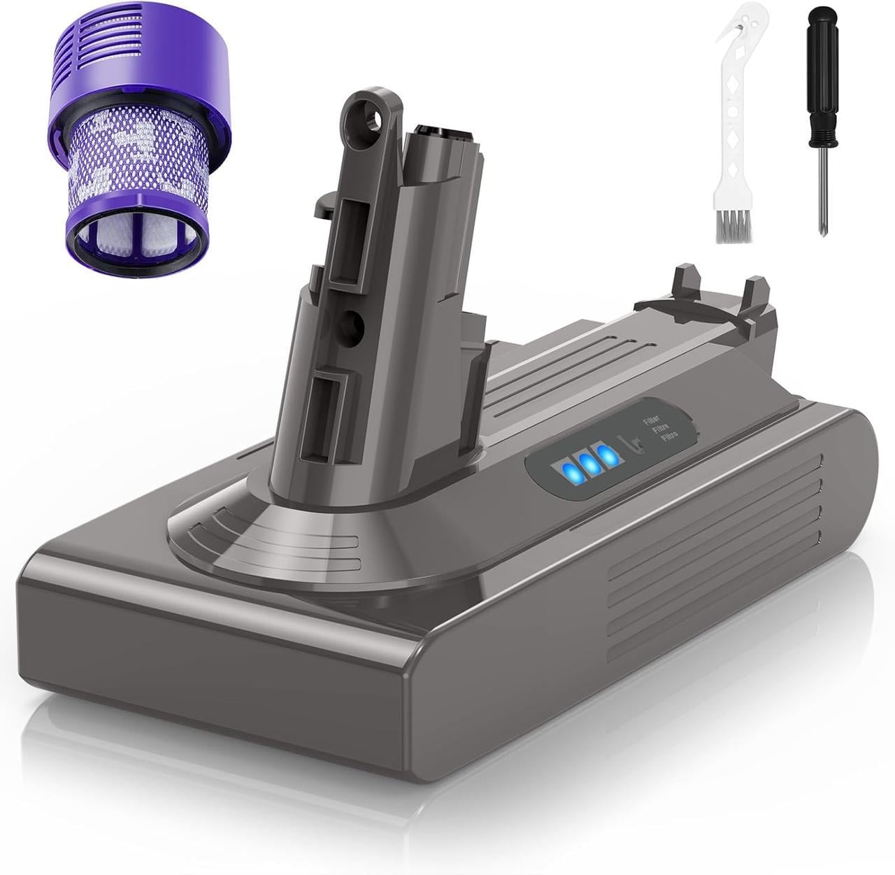 Аккумулятор 7200 мАч Generic для Dyson V10 25 2В 6000 мАч совместим с Animal Absolute Motorhead с фильтром (34573160)