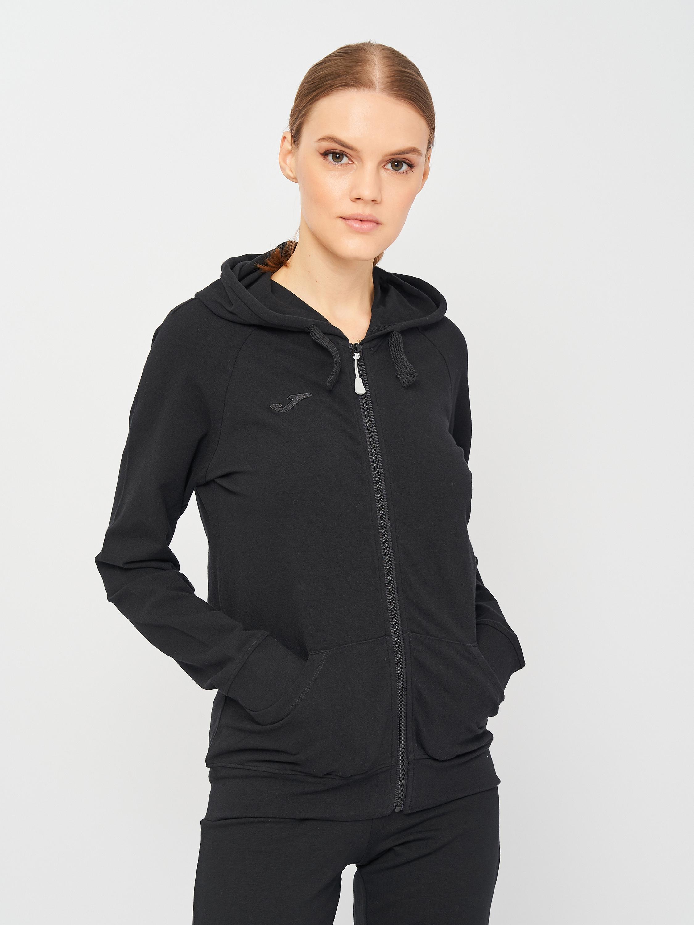 Олімпійка жіноча Joma 901134.100 Corinto Hoodie Jacket S Black (8424309047344) - фото 1