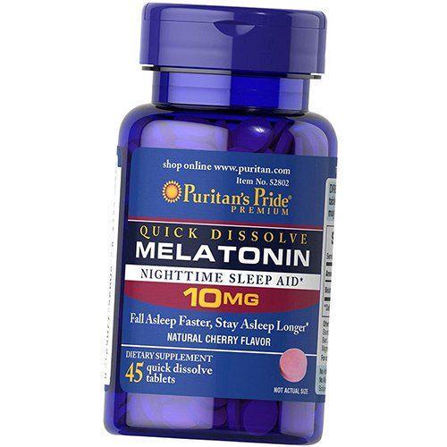 Мелатонин Melatonin 10 Quick Dissolve быстрорастворимый 45 таблеток (72367012)