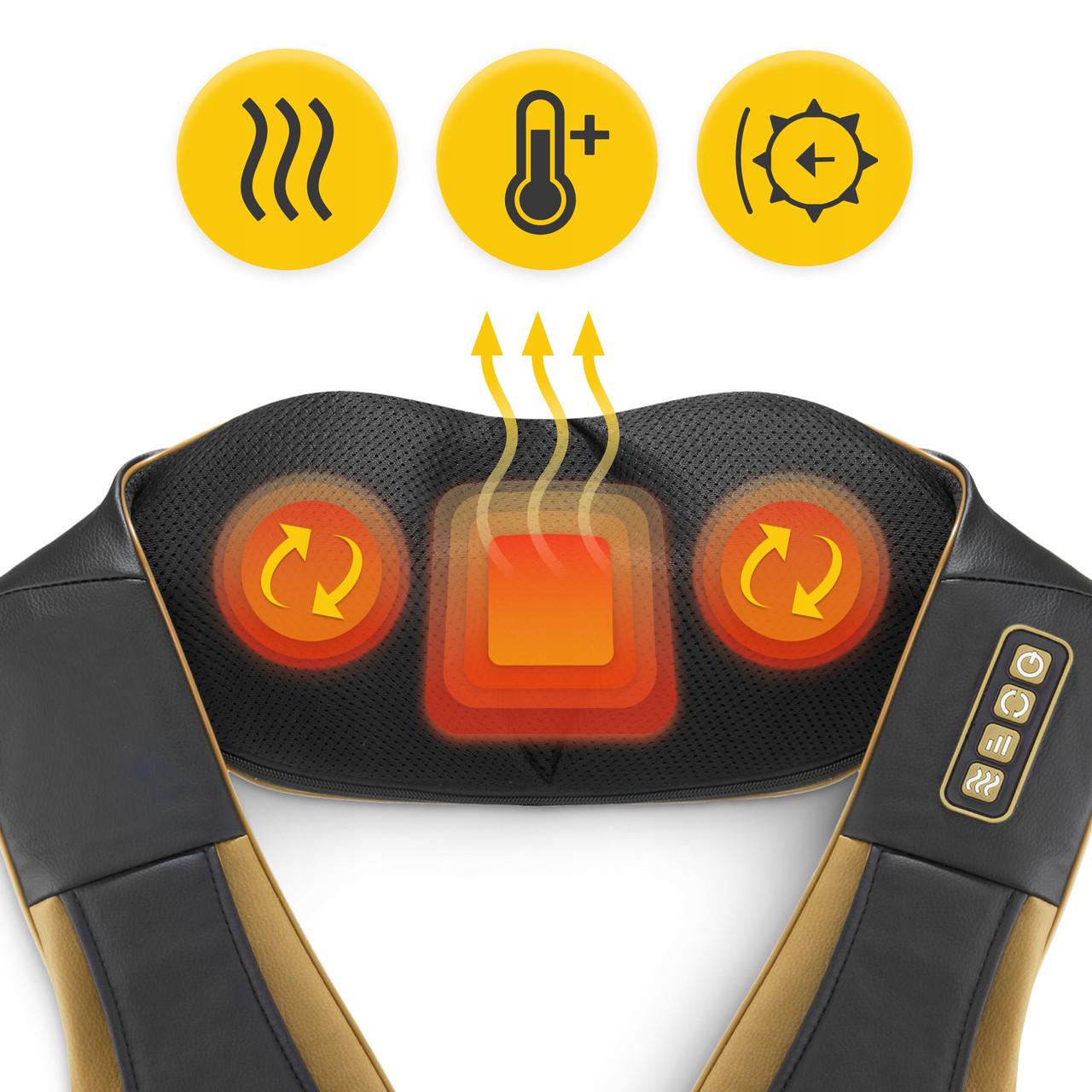 Накидка-масажер 4FIZJO Shiatsu Pro+ для шиї та спини Black/Gold (P-5907739312358) - фото 3