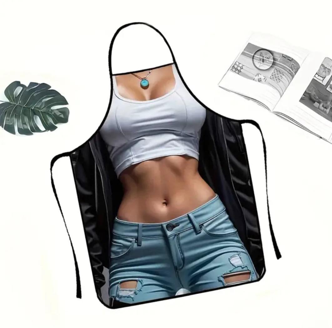 Фартук с приколом девушка в джинсах 80x60 см Разноцветный (50222) - фото 6 Фартук с приколом девушка в джинсах 80x60 см Разноцветный (50222) - фото 6