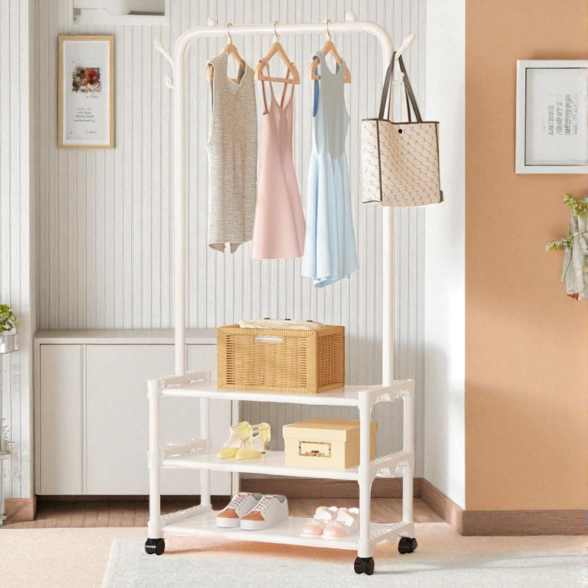 Вешалка-стойка для одежды и обуви Multifunctional Shoe&Hat Rack 56х34,5х162 см (R93316) - фото 2 Вешалка-стойка для одежды и обуви Multifunctional Shoe&Hat Rack 56х34,5х162 см (R93316) - фото 2