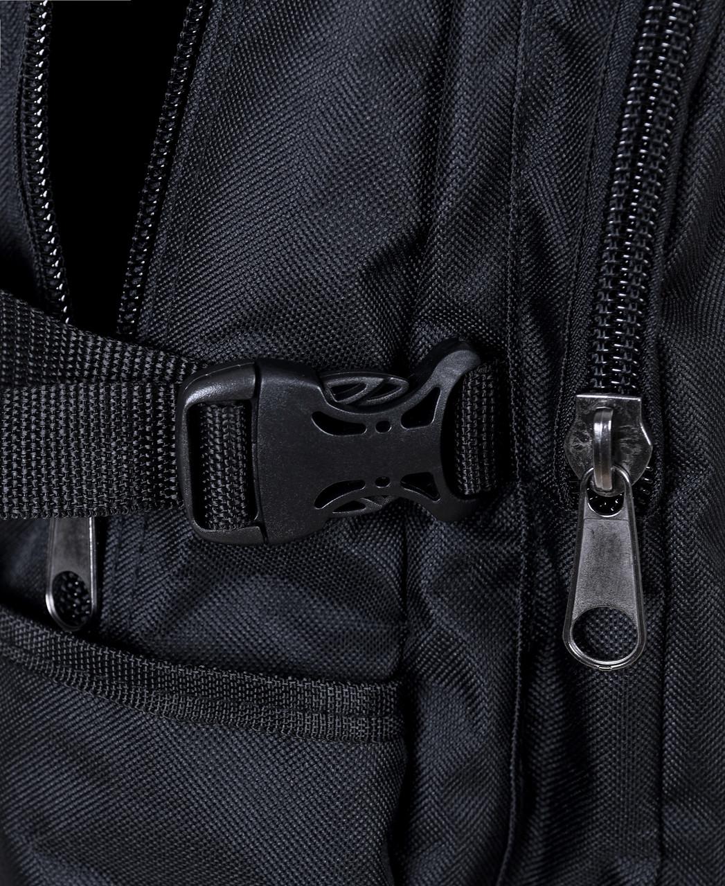 Рюкзак мужской однотонный вместительный непромокаемый Черный - фото 6