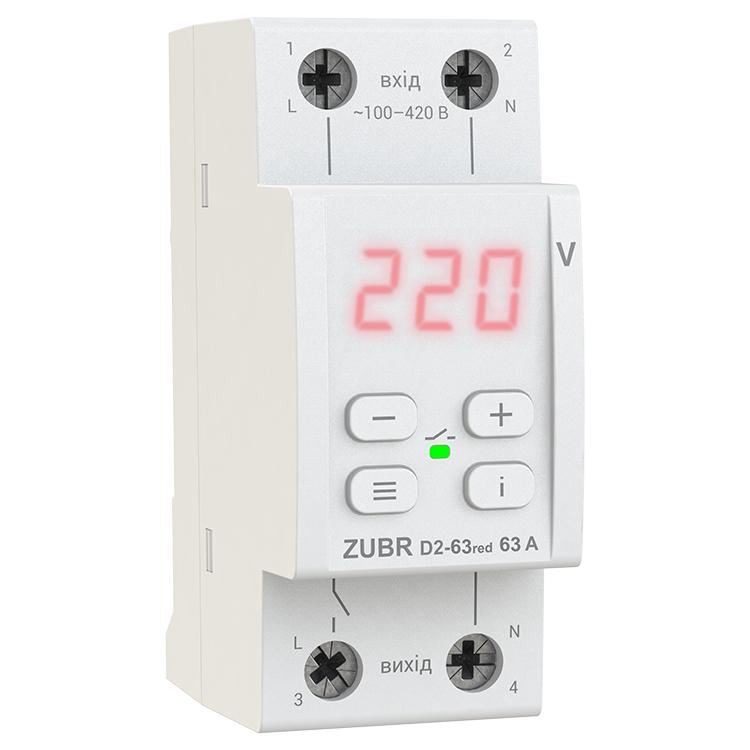 Реле напряжения ZUBR D2-63 Red Реле напряжения ZUBR D2-63 Red