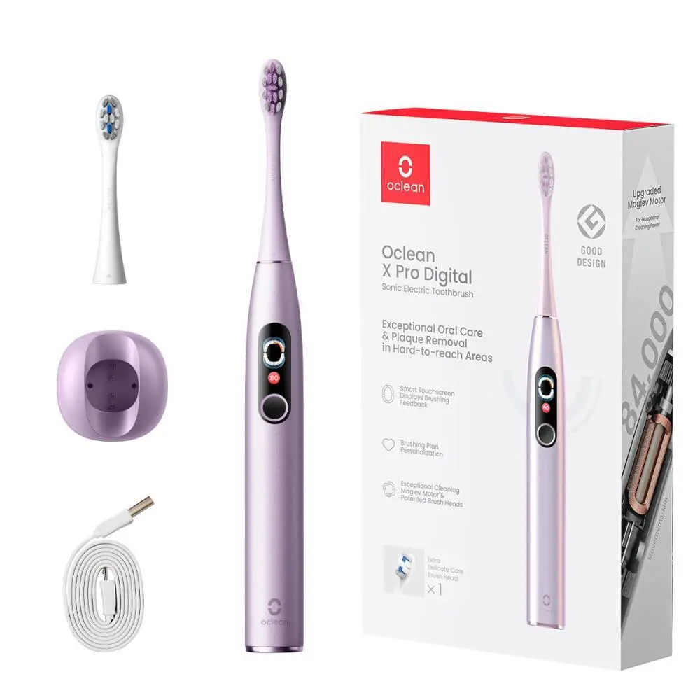 Электрическая зубная щетка Oclean X Pro Digital Electric Toothbrush Purple Электрическая зубная щетка Oclean X Pro Digital Electric Toothbrush Purple