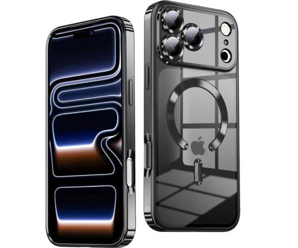 Чехол силиконовый Fashion Shining для iPhone 17 Pro с поддержкой беспроводной зарядки Черный Чехол силиконовый Fashion Shining для iPhone 17 Pro с поддержкой беспроводной зарядки Черный