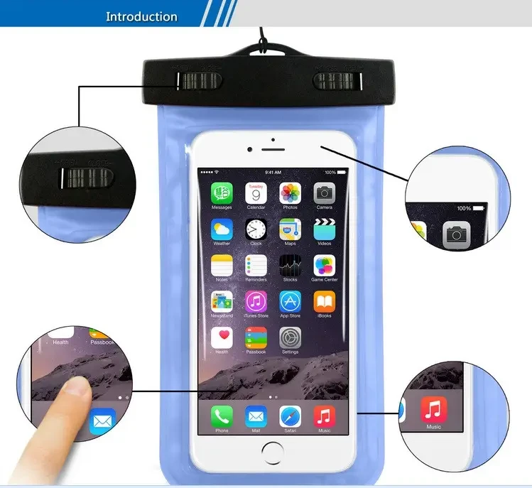 Водонепроницаемый чехол для телефона и документов для походов путешествий пикников и пляжного отдыха (CEH65) - фото 4