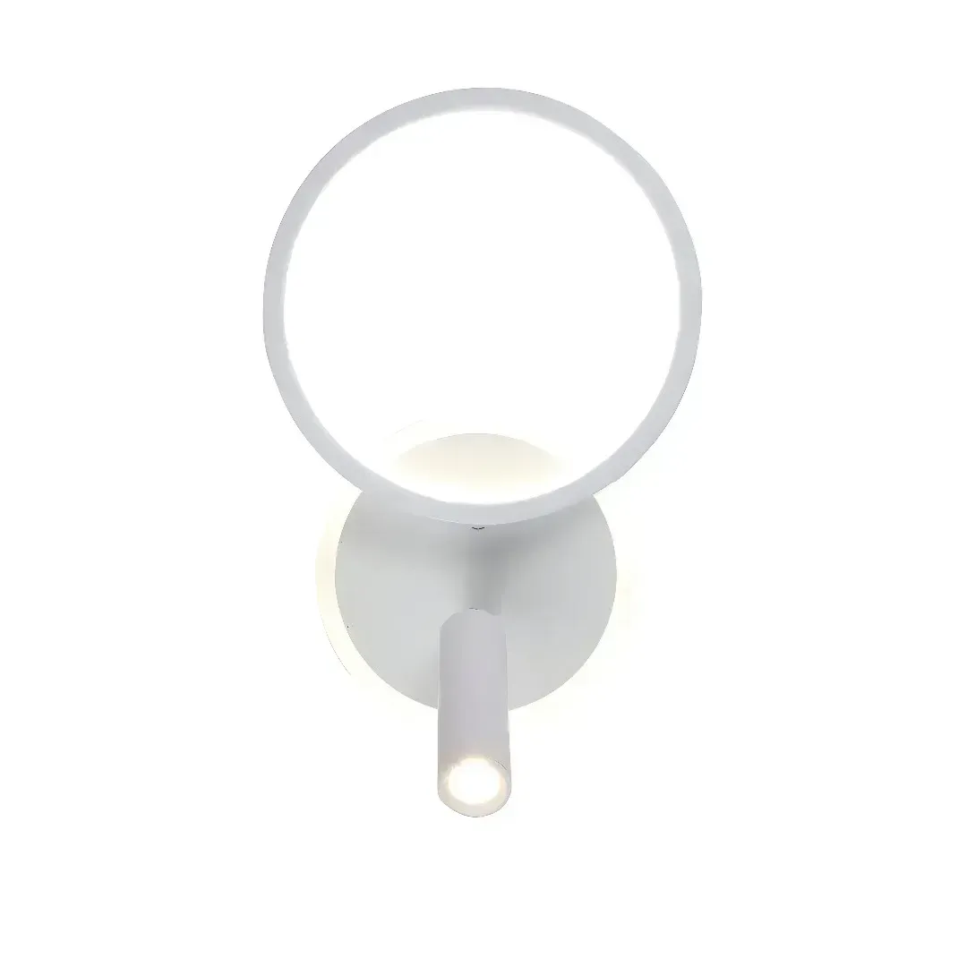 Бра світлодіодне настінне Valeso з кільцевим розсіювачем і спотом 3000/6500K IP20 G H24 WT 44W Білий (28689613) - фото 2 Бра світлодіодне настінне Valeso з кільцевим розсіювачем і спотом 3000/6500K IP20 G H24 WT 44W Білий (28689613) - фото 2