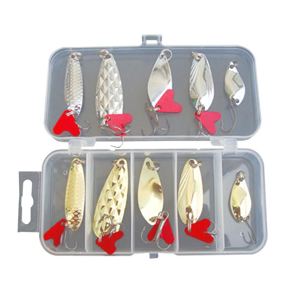 Набір для риболовлі 2,5/7 г блешні з гачками 10 шт. з коробкою (К1454)