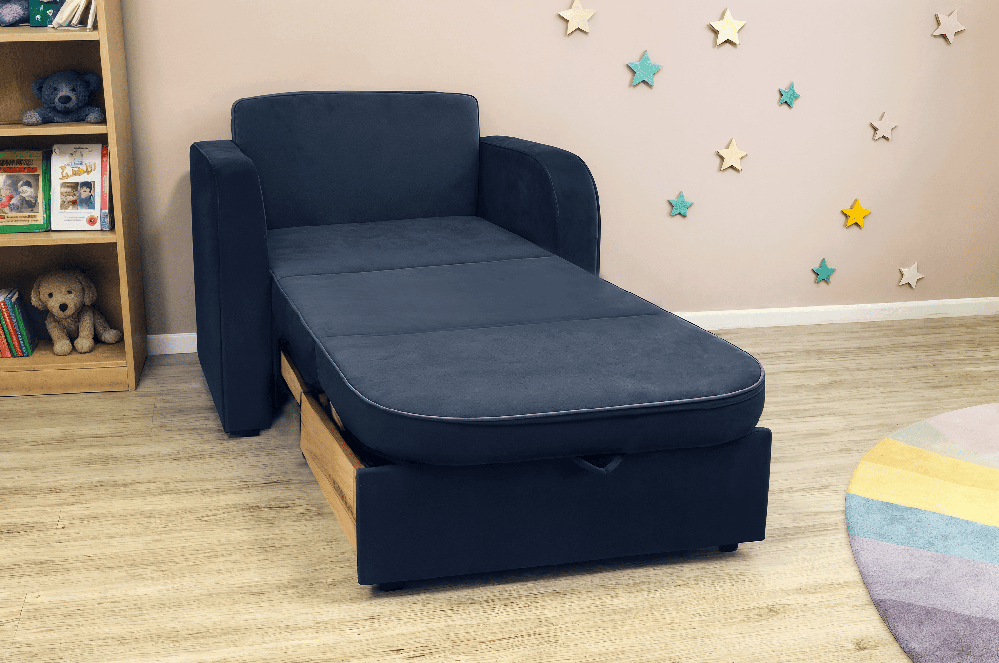 Крісло-диван м'яке розкладне Tobi Sho Дрім велюр Mars 1140х850х730 мм 10/Синій - фото 3