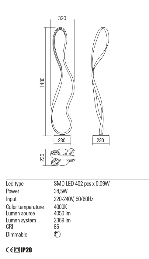 Торшер Redo NUBO LAMP LED 35 W 4000 K SBK 4.1.2 (01-2094) - фото 3