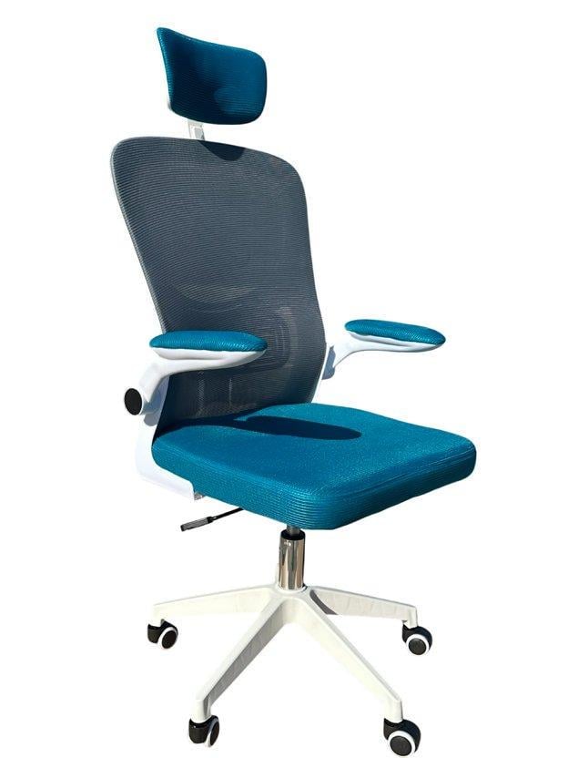 Кресло вращающееся компьютерное детское Perfect Home OC-8970W Украина Серый/Голубой (PFH-092061)