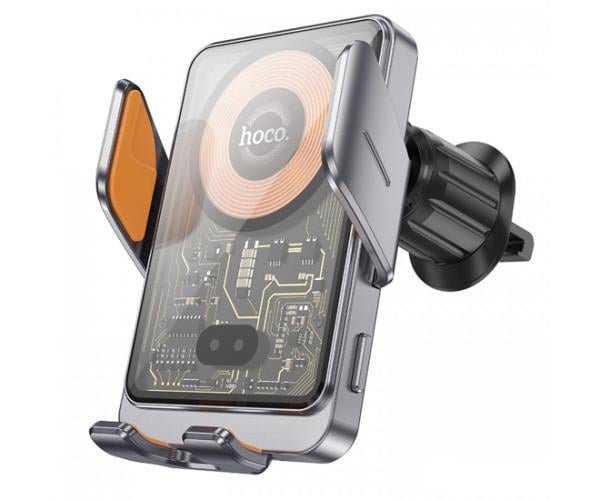 Держатель автомобильный Hoco HW7 15W 2A с функцией беспроводной зарядки Black