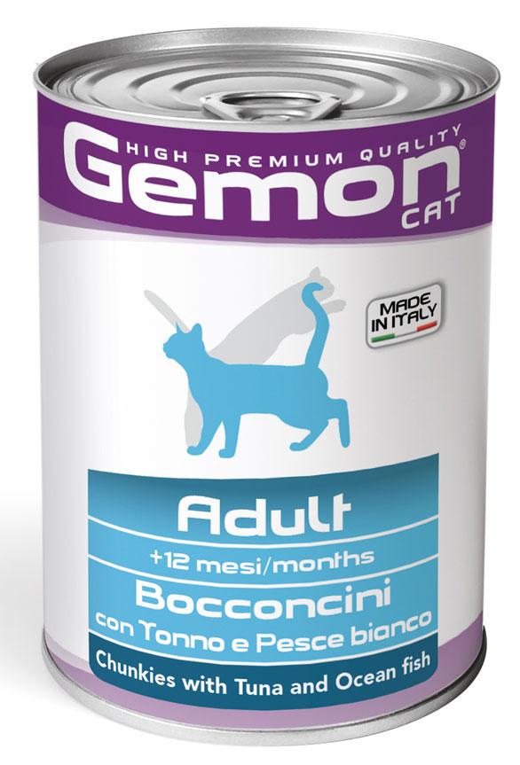 Корм для взрослых котов Gemon cat Wet Тунец и океаническая риба 415 г (8009470300742) - фото 1