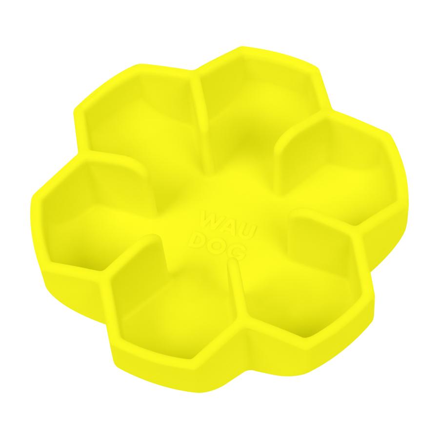 Миска силиконовая Waudog для медленного кормления кошек собак 750 мл Yellow (23548) - фото 4
