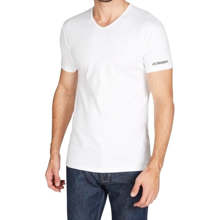 Футболка Kappa T-SHIRT MEZZA MANICA SCOLLO V K1315 Bianco 2XL Білий (57373-55)