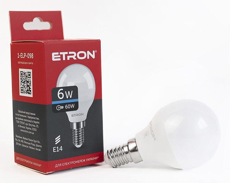 Светодиодная лампа ETRON G45 6500K 6 Вт E14 (1-ELP-098)