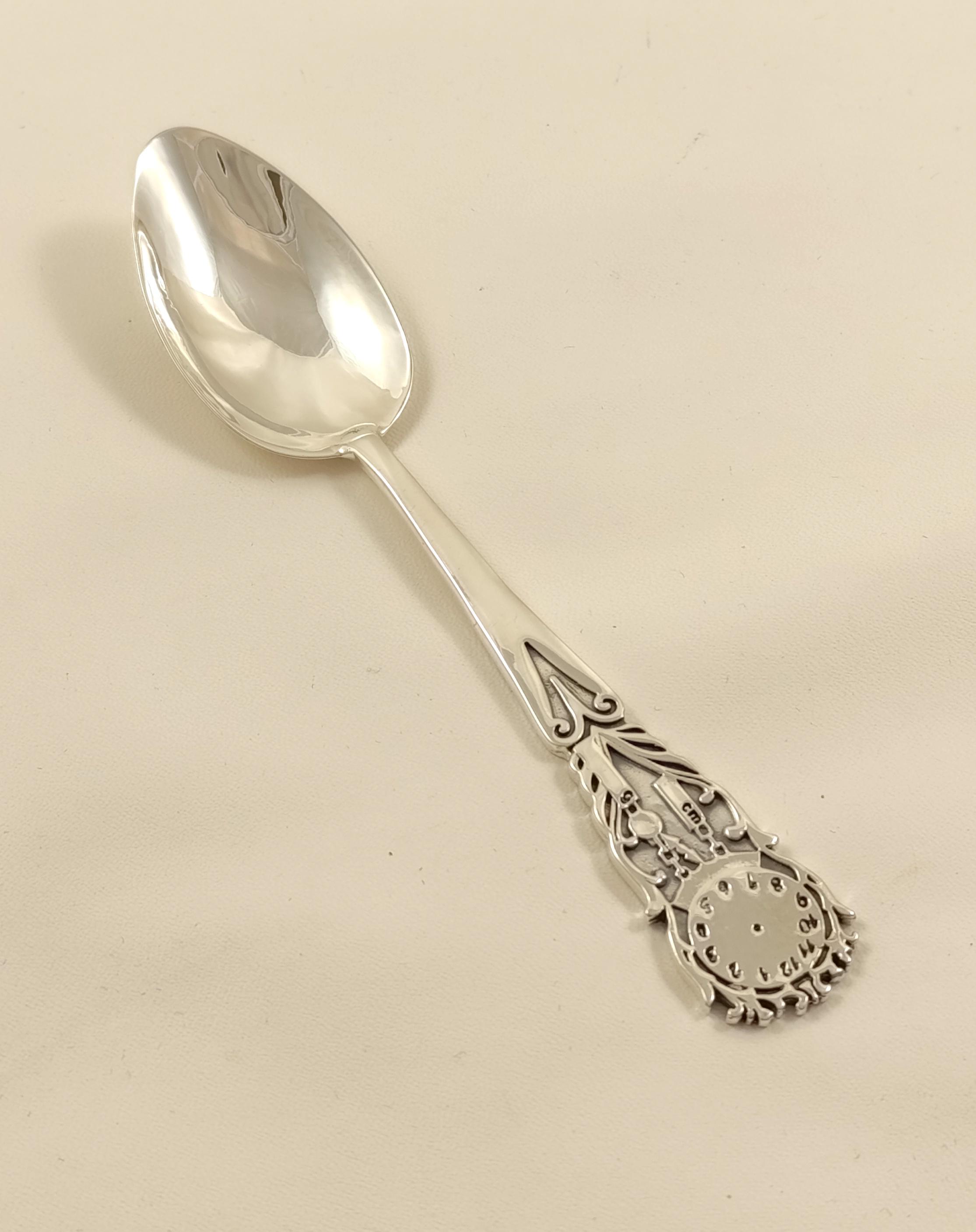 Ложка детская серебряная Часы 925 проба 22,9 г - фото 7