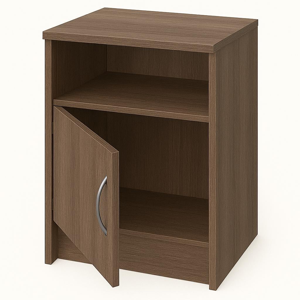 Приліжкова тумба №2 ДСП з відкритою полицею і закритим відділенням 600х480х350 мм Дуб сонома трюфель Приліжкова тумба №2 ДСП з відкритою полицею і закритим відділенням 600х480х350 мм Дуб сонома трюфель