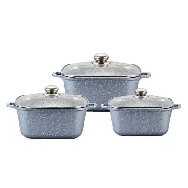 Набор кастрюль Benson 6 пр. с антипригарным гранитным покрытием (BN-377)