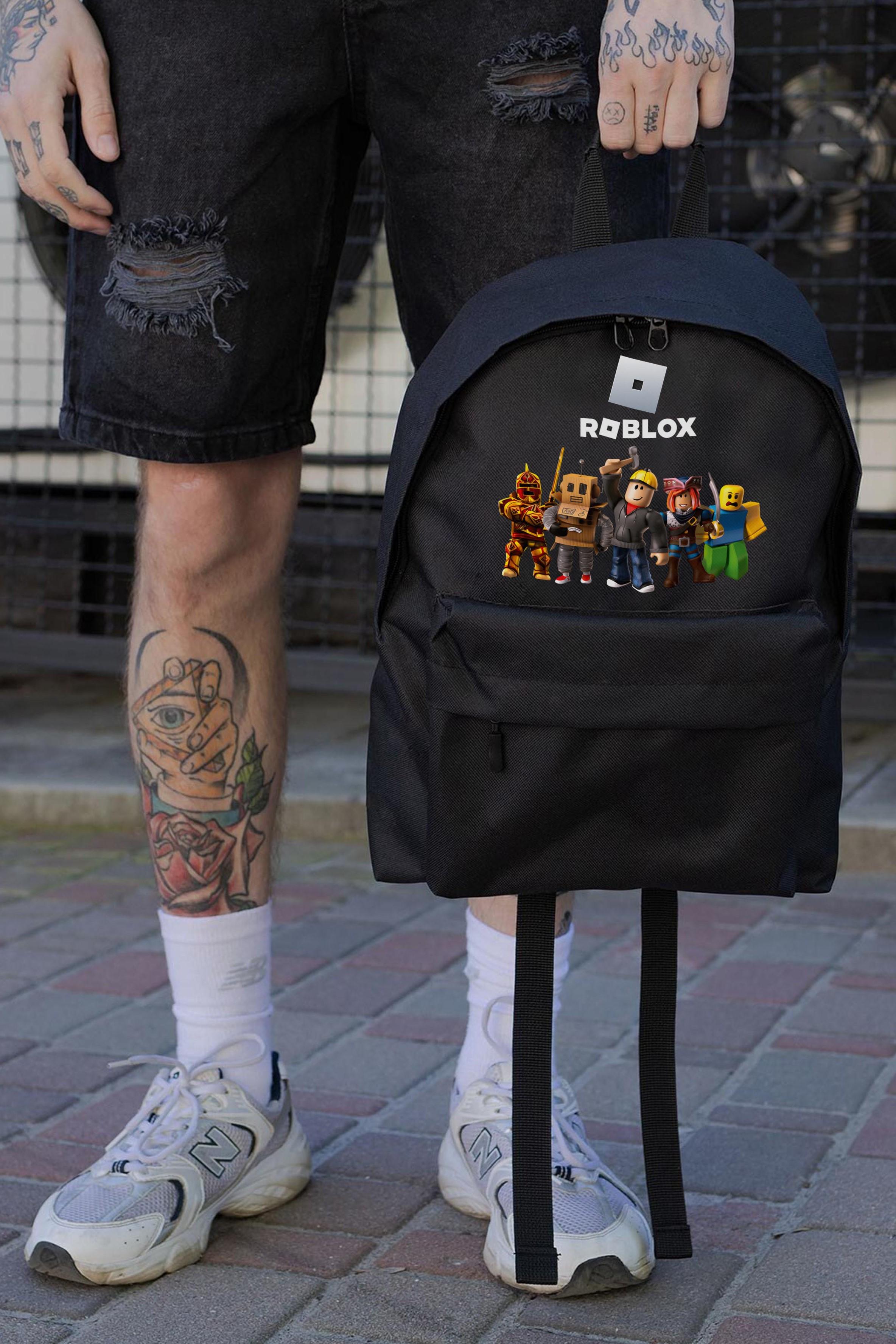 Рюкзак школьный для мальчика Without Compact с принтом Роблокс Black (8055244)