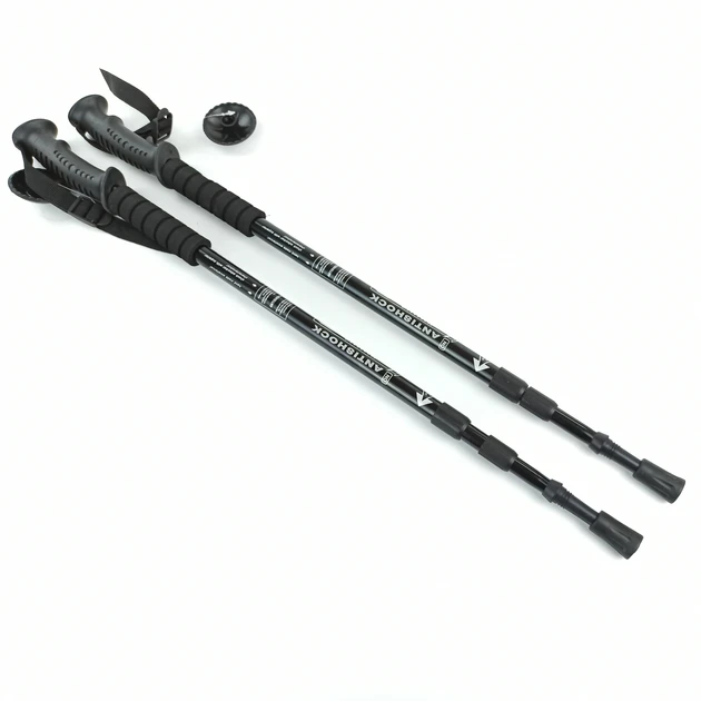 Палки для скандинавской ходьбы EasyFit Anti-shock Черный (2686905530)