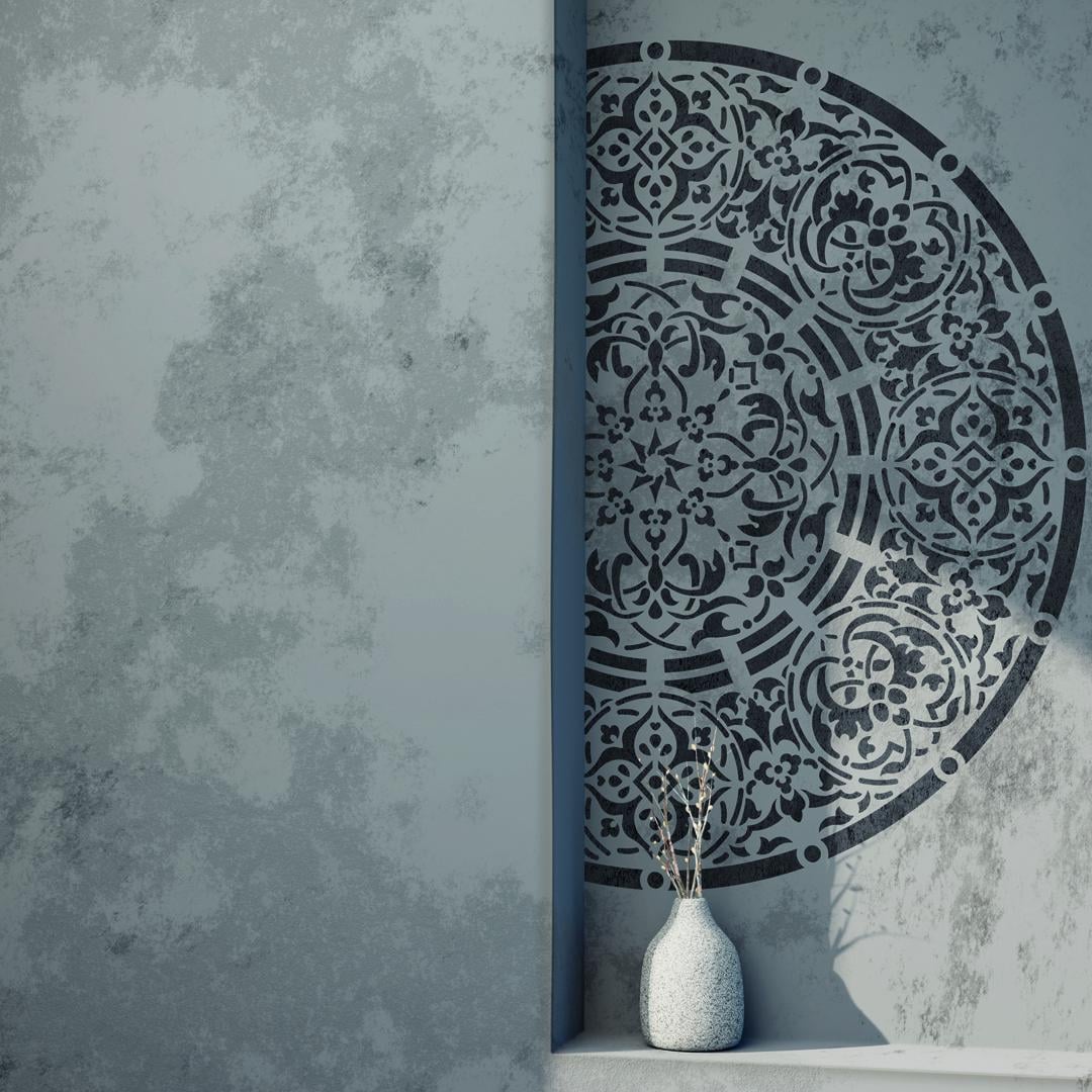 Трафарет DFA круглий візерунок для фарби та штукатурки/гнучкий пластик 0,3-1 мм (C00014-d)