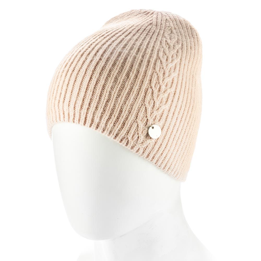 Шапка женская зимняя из ангоры Atrics WH903 с узором без отворота утепленная флисом Кремовый - фото 1 Шапка женская зимняя из ангоры Atrics WH903 с узором без отворота утепленная флисом Кремовый - фото 1