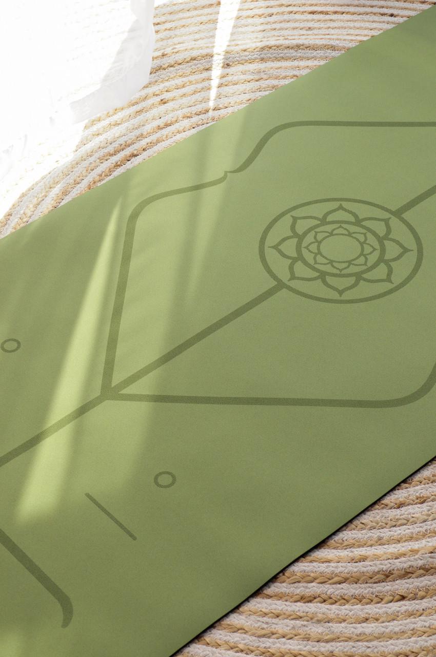 Коврик для йоги каучуковый Lita Pro PU/coconut Marking Yoga mat Зеленый 183х68х0,5 см (40-02-1) - фото 4