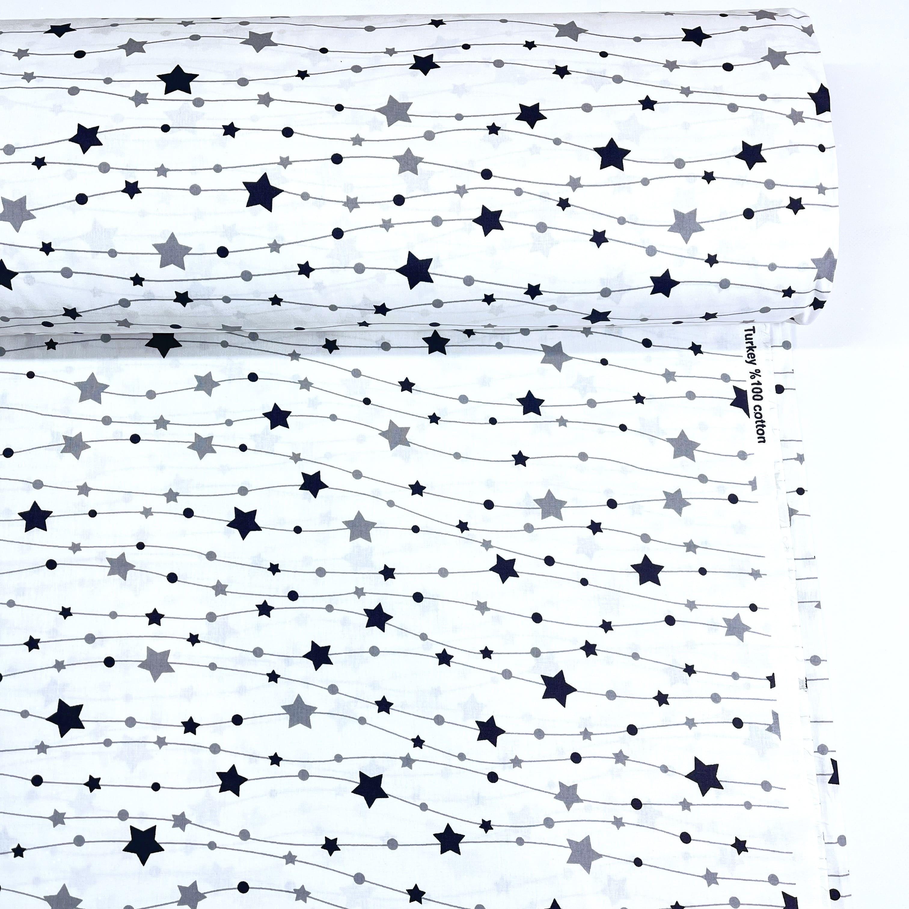 Ткань для постельного белья ранфорс звездочки 240 см Белый (20058 V13 00045)